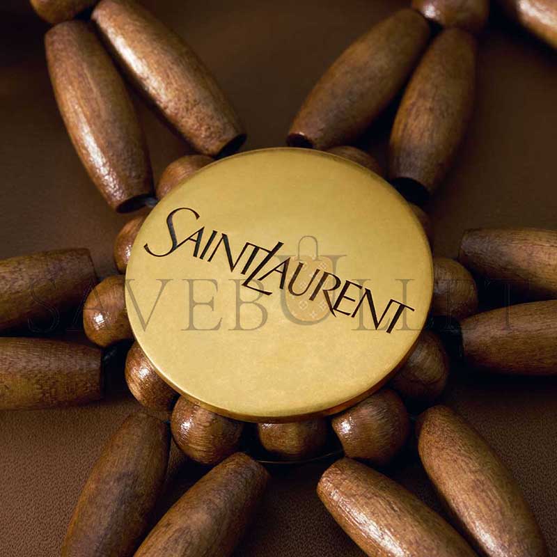 YSL SUPPLE BUCKET IN WOOD BEADS 821911KAAA29384 (44*15*15cm)